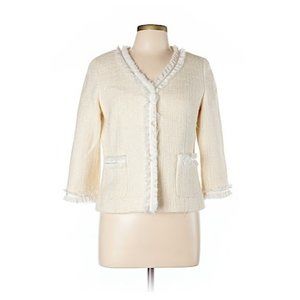 Talbots Winter White Tweed Wool Blazer / Jacket 10P $249